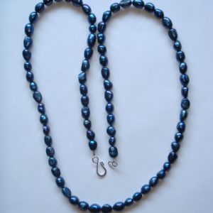 Iris Blue Freshwater Pearls - Long