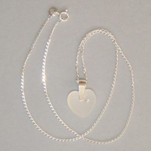 Matte 16mm Heart with Rhinestone