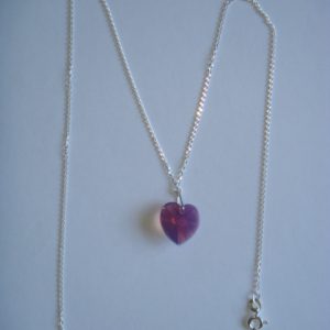 Cyclamen Opal Heart - Silver