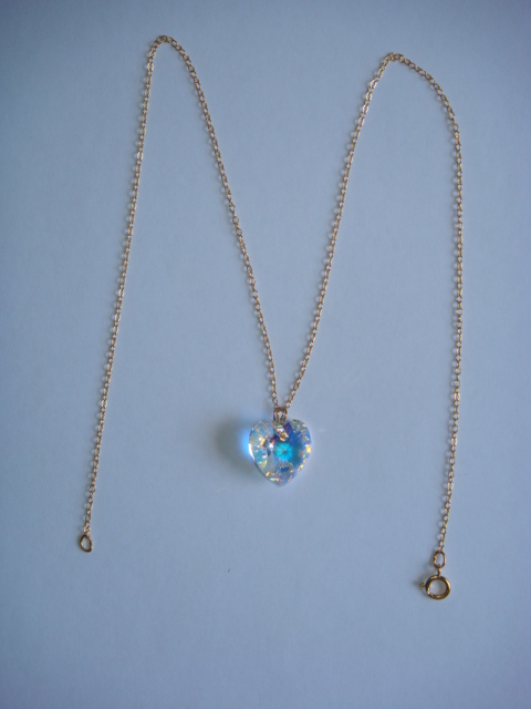 Crystal AB Heart - Gold