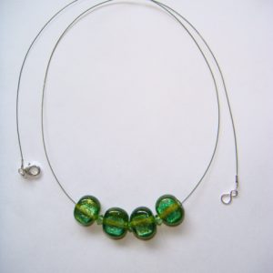 Green/Yellow Dichroic and Peridot Crystal - Silver