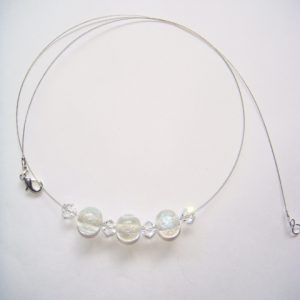 Clear/Silver Dichroic and Clear Crystal - Silver