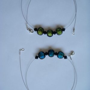 Black/Blue/Green Dichroic and Jet Crystal - Silver