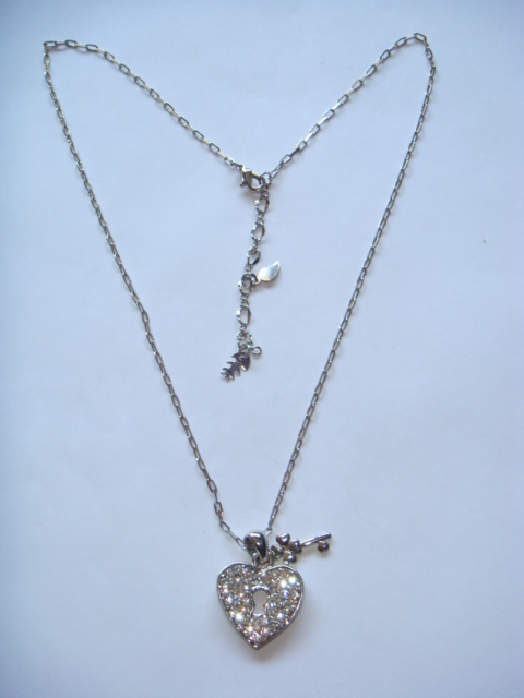 Rhodium Heart and Key