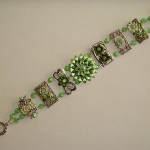Floral Filigree Cuff - Spring Greens