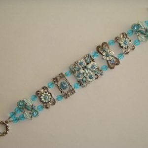 Floral Filigree Cuff - Cool Blues
