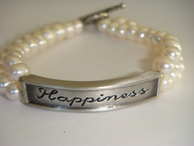 Happiness Affirmation - Antiqued Silver