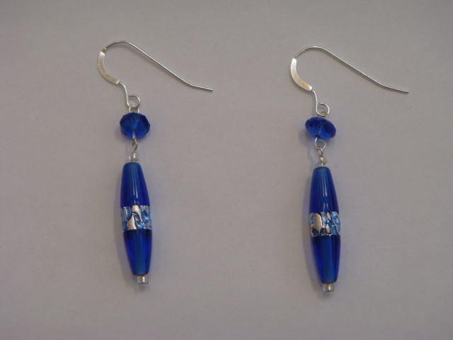 Czech Lampwork Ovals - Cobalt