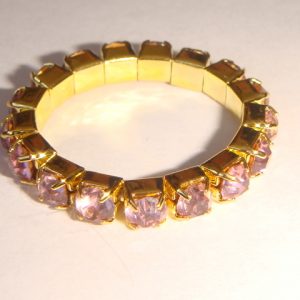 Stretch - Gold with Light Amethyst Rhinestones