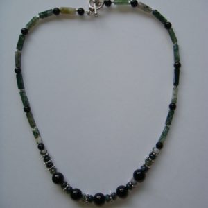 Moss Agate and Black Onyx I
